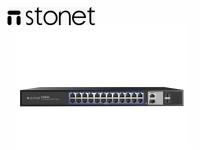 STONET P124GH 24 Port Fast Ethernet PoE Switch/802.3at/af 2xGigabit uplink port  2xSFPport  24+2 +2 - 2